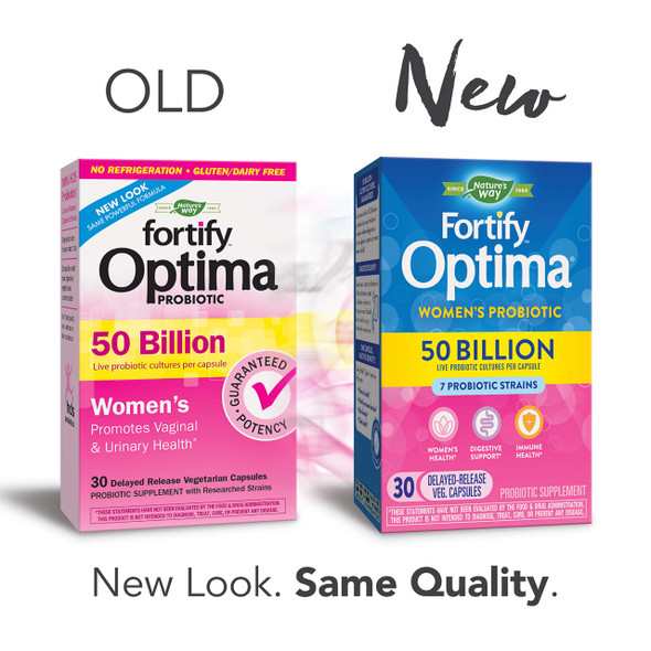 Fortify Optima Women's Daily Probiotic, 50 Billion Live Cultures, 7 Strains, 30 Capsules