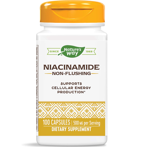Nature'S Way Niacinamide, Supports Cellular Energy*, 500Mg Per Serving, 100 Capsules