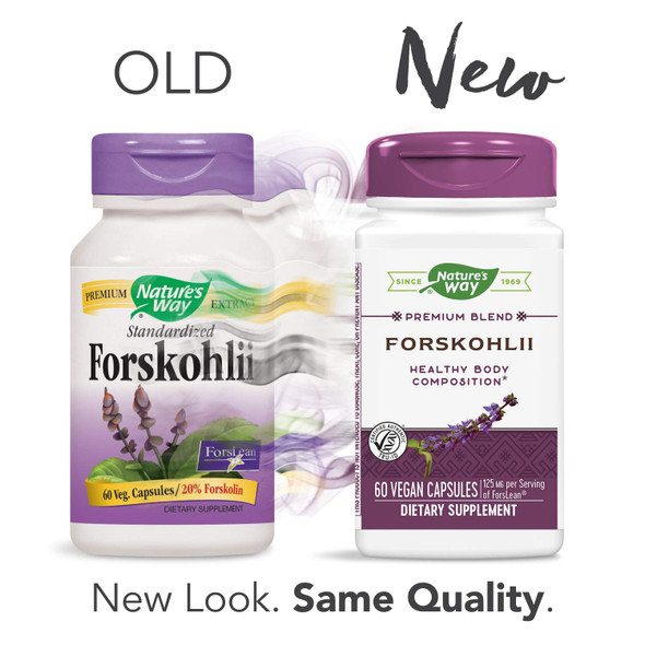 Nature's Way Forskohlii Standardized ForsLean 20% Forskolin, 125 mg per serving of ForsLean, Natural, 60 Count