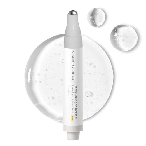 Sungboon Editor Deep Collagen Retinol Scalp Serum Rollon Hair Growthandthickening Serum Dry Itchy Scalp Treatment Caffeine plusBiotin plusRosemary Korean Hair Care 0.5 Fl Oz