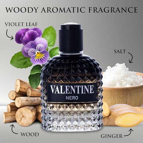 Urban Collection Valentine Nero For Men Woody Aromatic Cologne woody Aromatic Fragrance With Floral And Mineral Notes. Masculine Everyday Scent. Long Lasting Cologne. 3.4 Fl Oz 100Ml.