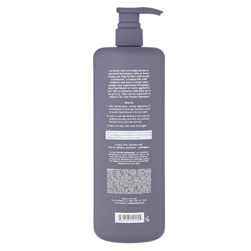 Kristin Ess Hair The One Purple Conditioner Toning For Blonde Hair Neutralizes Brass plus Yellow Tones Moisturizing Conditioner Keratin Safe 33.8 Fl Oz