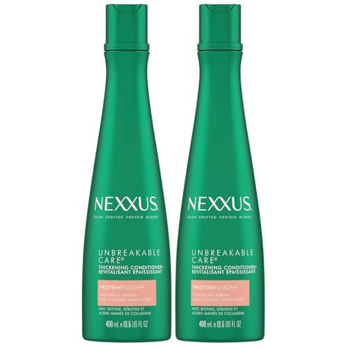 Nexxus Unbreakable Care Thickening Conditioner With Keratin Collagen Biotin For Fine And Thin Hair 13.5 Oz Pack Of 2