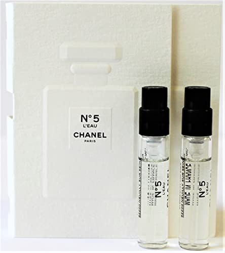 Chanel No 5 Leau Edt Spray Perfume Samples X2 0.05Oz 1.5Ml Each
