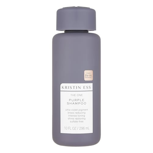 Kristin Ess Hair The One Purple Shampoo For Toning Blonde Hair Neutralizes Brass plus Yellow Tones Shine Restoring Sulfate Silicone And Paraben Color plus Keratin Safe 10 Fl. Oz.