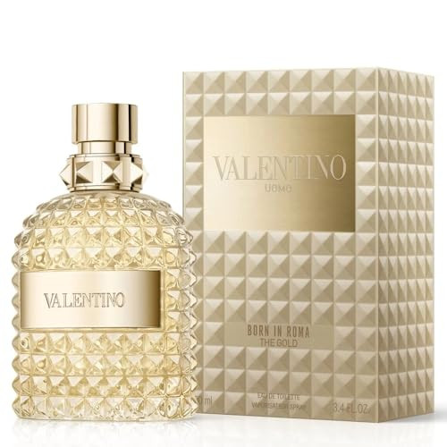 Valentino Uomo Born In Roma The Gold Edt Spray For Men 3.4 Oz 100 Ml