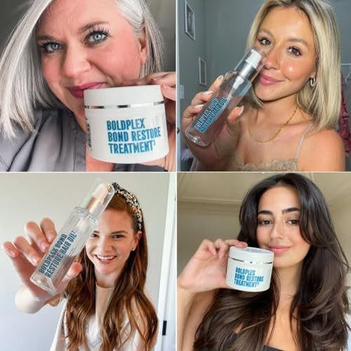 Bold Uniq Boldplex 3 And 7 Bond Restore Protein Treatment And Oil Duo For Dry And Damaged Hair Hydrating Formula For Curly Colored Frizzy Broken Or Bleached Types. Crueltyfree And 100% Vegan