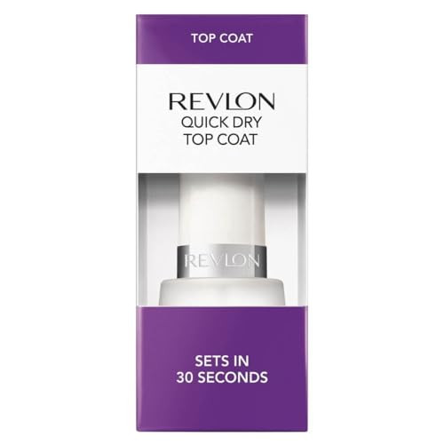 Revlon Top Coat Nail Polish Quick Dry Nail Polish Chip Resistant And Longwear Formula High Shine Finish Quick Dry Top Coat Clear 0.5 Fl Oz