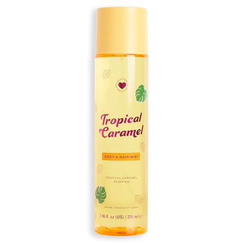 Revolution Beauty London I Heart Revolution Tropical Caramel Hair And Body Mistlonglasting Perfume Spray Notes Of Vanilla Caramel And Sandalwood Crueltyfree And Vegan 7.98 Fl Oz