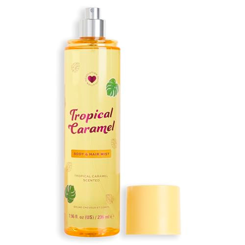 Revolution Beauty London I Heart Revolution Tropical Caramel Hair And Body Mistlonglasting Perfume Spray Notes Of Vanilla Caramel And Sandalwood Crueltyfree And Vegan 7.98 Fl Oz