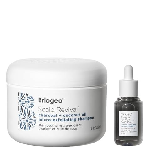 Briogeo Scalp Revival Shampoo plus Scalp Treatment Bundlecharcoal plus Coconut Oil Scrub And Charcoal plus Tea Tree Serumdetoxify Soothe And Hydrateall Hair Types8 Fl Oz plus 1 Fl Oz