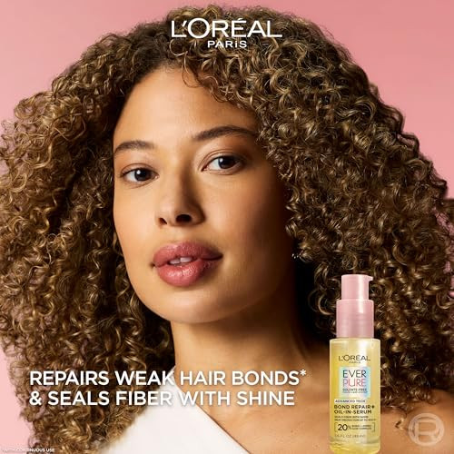 LOreal Paris Loreal Paris Bond Repairplus Hair Oilinserum Heat Protectant To Strengthen Damaged Colortreated Hair Provides Intense Shine And Frizz Control Everpure Packaging May Vary 1.6 Fl Oz