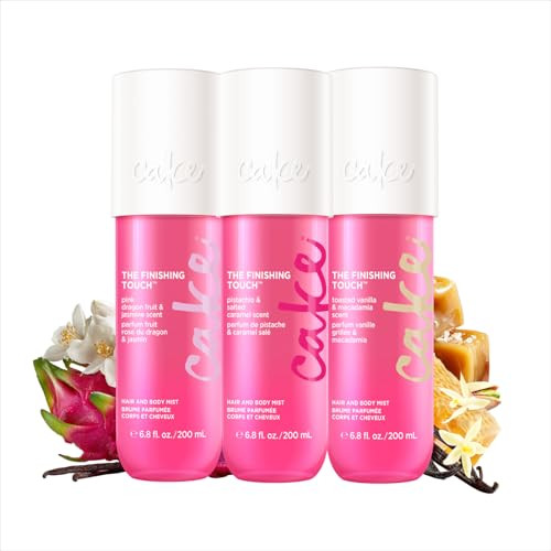 Cake Beauty Hair And Body Mist Bundle The Finishing Touch Gourmand Fragrances Pistachio Salted Caramel Vanilla And Pink Dragon Fruit Scents Infused With Vitamin E And Argan Oil 3 Pack