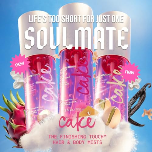 Cake Beauty Hair And Body Mist Bundle The Finishing Touch Gourmand Fragrances Pistachio Salted Caramel Vanilla And Pink Dragon Fruit Scents Infused With Vitamin E And Argan Oil 3 Pack