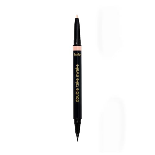 Tarte Double Take Awake Micro Liquid Liner 2In1 Amazonian Clayinfused Eyeliner Pen For Bold Wideawake Looking Eyes Longwear Waterproof Vegan And Crueltyfree Full
