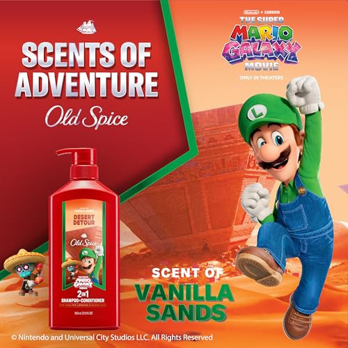 Old Spice Mens 2In1 Shampoo And Conditioner Desert Detour X The Super Mario Galaxy Movie 21.9 Fl Oz