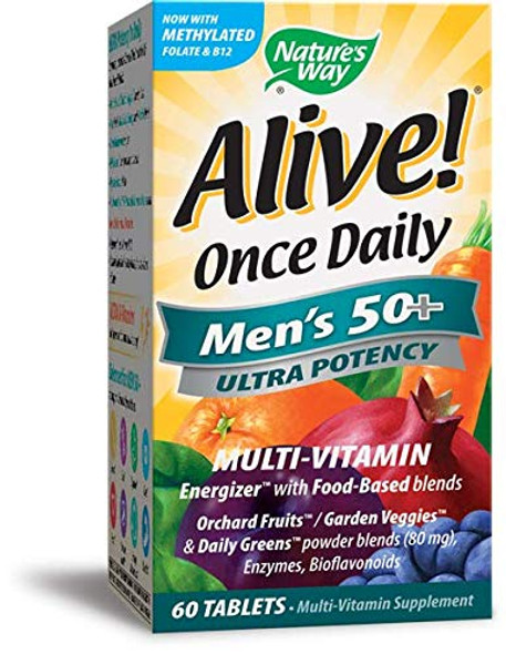 Nature's Way Alive Once Daily Men's 50+ Ultra Potency Tablets, 60, 2 Pack