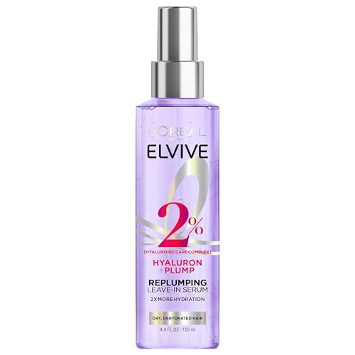 LOreal Paris Loreal Paris Elvive Hyaluron Plump Moisture Plump Hair Serum For Dehydrated Dry Hair With Hyaluronic Acid Care Complex Parabenfree 4.4 Fl Oz