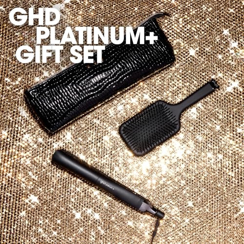 Ghd Platinumplus Professional Smart Flat Iron Black With Ultragloss Plates Heatresistant Bag Allrounder Paddle Brush Festive Set