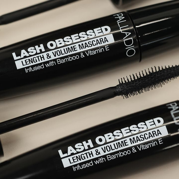 Palladio Lash Obsessed Mascara Extreme Definition Lengthening Mascara Amplifies Volume And Fullness Evenly Coats Lashes Lucious Length Natural Lengthening No Smudging All Day Wear Black