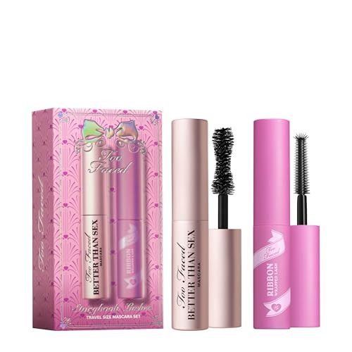 Too Faced Storybook Lashes Travel Size Mascara Setbetter Than Sex plus Ribbon Wrapped Lash Tubing Mini Mascara Set