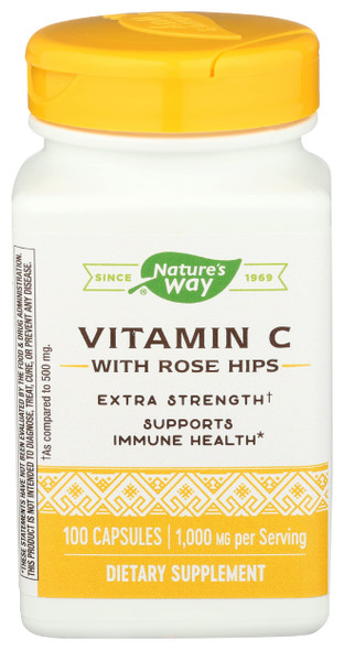 Natures Way Vitamin C 1000-Rosehips, 100 ct