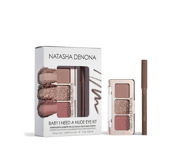 Natasha Denona Baby I Need A Nude Eye Kit Baby Eyeshadow Palette And Macro Tech Eye Crayon Kit plus Bonus Premium Korean Sheet Masque With Collagen