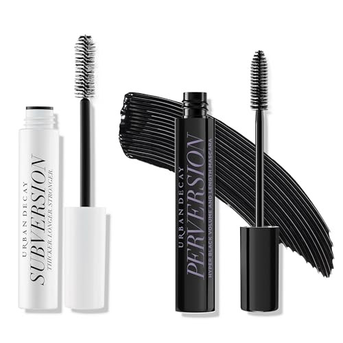 Urban Decay Perversion Volumizing Black Mascara plus Subversion Eyelash Primer Bundle For Length And Volume Bold Buildable Lash Look