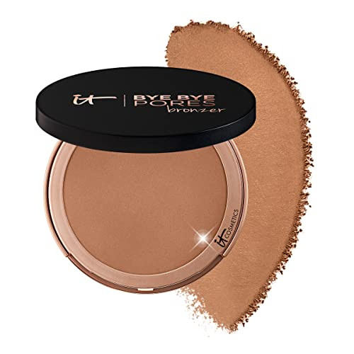 It Cosmetics Bye Bye Pores Bronzer Powder For Sunkissed Poreless Finishoilfree plus Talcfree Powder Blurs Look Of Pores With Antiaging Collagen Hyaluronic Acid Peptides Vitamin C plus E