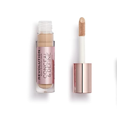 Revolution Beauty London Revolution Conceal And Define Concealer Full Coverage And Lightweight Longlasting Matte Finish Vegan And Cruelty C9 Medium Or Tan Skin Tones 0.14 Oz