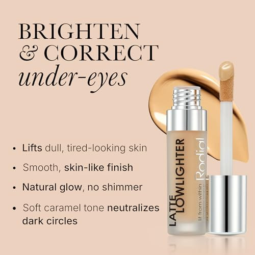 Rodial Latte Lowlighter Hydrating Liquid Under Eye Brightener And Color Corrector With Hyaluronic Acid Vitamin E And Caffeine For Natural Radiance 0.1 Fl Oz