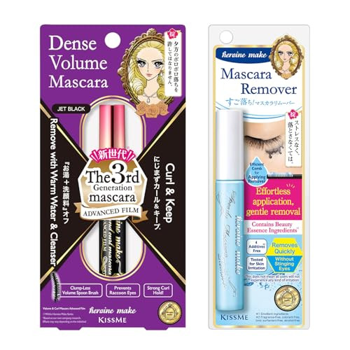 Heroine Make By Kissme Dense Volume Mascara Advanced Film plus Eye Makeup Removerwaterproof Mascara And Volumizing Lash Definitiongentle Eye Makeup Remover For Sensitive Skinjapanese Makeup