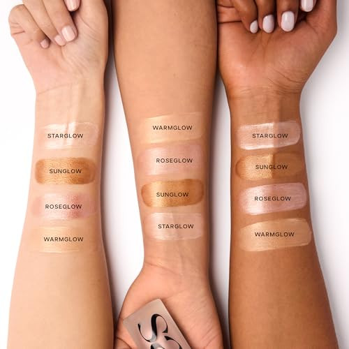 Saie Mini Glowy Super Gel Lightweight Llluminator And Makeup Primer Sunglow plus Dew Blush Lightweight Liquid Blush With A Blendable plus Buildable Cream Finish Spicy .40 Oz 0.5 Oz