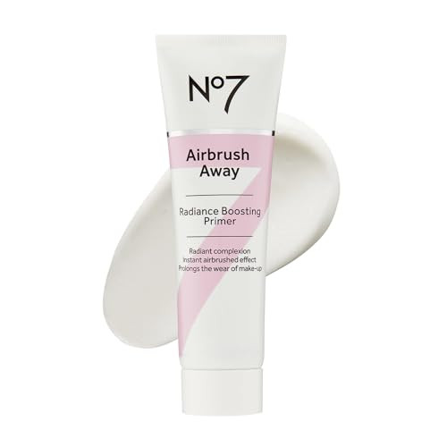 No7 Airbrush Away Radiance Boosting Foundation Primer Illuminating Glow Primer For Seamless Makeup Application Leaves Skin Dewy Smooth And Radiant Extends Makeup Wear 30Ml