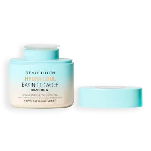 Revolution Beauty London Revolution Hydra Cool Cooling Loose Baking Powdermakeup Setting Powder For Hydrating Skin Enriched With Hyaluronic Acid Vegan And Crueltyfree 1.05 Oz