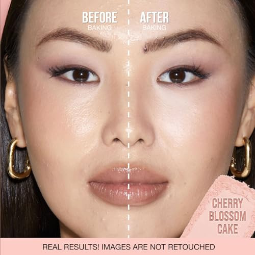 Huda Beauty Mini Easy Bake Loose Baking And Setting Powder Cherry Blossom Cake Fair To Medium With True Pink Undertones 0.21 Oz 6 G
