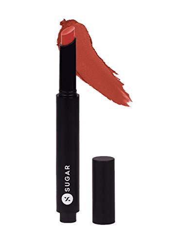 Sugar Cosmetics Click Me Up Velvet Lipstick 03 Foxy Fawn Burnt Red Brown Nude Rusty Nude 2 G