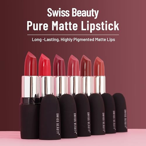 Swiss Beauty Pure Matte Lipsticklong Lasting Hydrating And Lightweight Lipstickapricot 3.8Gm