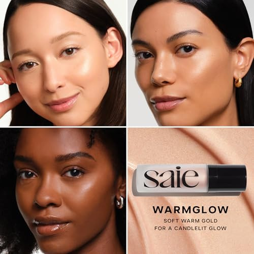 Saie Dewy Glow Duo Dew Liquid Blush Lady .40 Oz Mini Glowy Super Gel Warmglow .5 Oz Radiant Cheek Tint And Illuminating Primer For A Natural Litfromwithin Finish