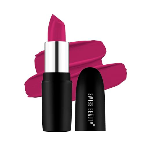 Swiss Beauty Pure Matte Creamy Lipsticknondrying Highly Pigmented Lipstickshade Fuchsia Pink 3.8Gm