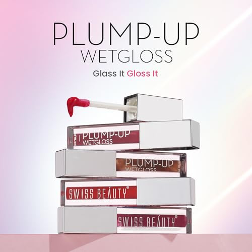 Swiss Beauty Plumpup Wet Lightweight Lip Gloss With High Shine Glossy Finish For Fuller And Plump Lipsshade Spunky Pink 2Ml