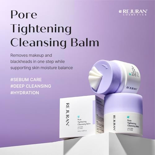 Rejuran Pore Tightening Cleansing Balm With Pdrx And Cpdrn Deep Makeup And Blackhead Cleanser With Salmon Dna And Tannin Complex 3Step Transforming Balm Fragrancefree 50Ml