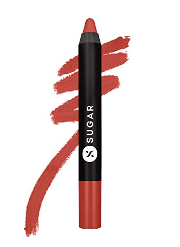 Sugar Cosmetics Matte As Hell Crayon Lipsticks For Women Lasts Up To 8plus Hours Lip Crayon With Sharpener 2.8Gm 11 Elle Woods 1 Count Pack Of 1