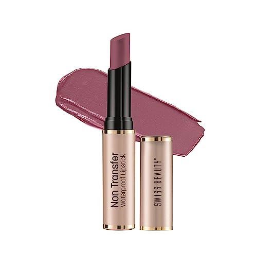 Swiss Beauty Nontransfer Waterproof Lipstick With Jojoba Seed Oilmatte Finishlonglastinghighly Pigmentedshade Pink Sugar 3Gm