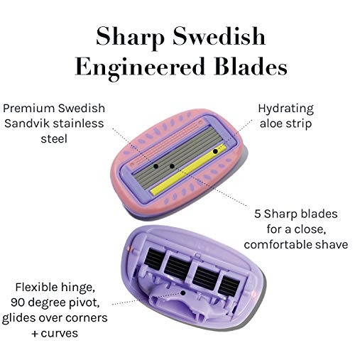 Aoa Studio Womens Blade 8 Refills Smooth Shave For Sensitive Skin
