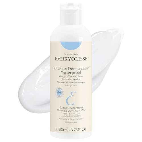 Embryolisse Gentle Makeup Remover Milk Hydrating Face Cleanser makeup And Waterproof Mascara Remover For Sensitive Skin With Shea Butter And Aloe Vera Fragrancefree For Face Eyes And Lips 6.76 Fl Oz