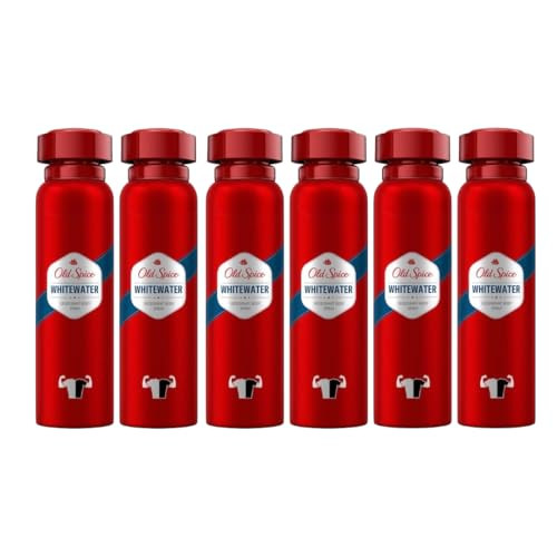 Old Spice Whitewater Deodorant Body Spray For Men 48Hour Odor Protection Crisp Aquatic And Wood Fresh Scent Antiwhite Marks And Antiyellow Stain Formula 150 Ml Pack Of 6