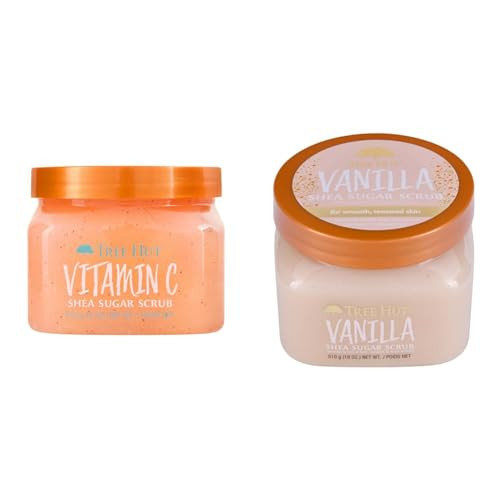 Tree Hut Vitamin C And Vanilla Shea Sugar Body Scrubs Both Ultra Hydrating And Exfoliating 18 Oz