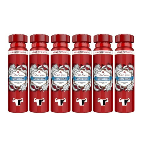 Old Spice Wolfthorn Mens Deodorant Body Spray Invisible Antiperspirant Aerosol Longlasting Odor And Sweat Protection Woody Masculine Scent 150 Ml 5.07 Fl Oz Pack Of 6
