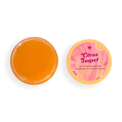Revolution Beauty London I Heart Revolution Citrus Crush Sugar Scrub Coconut Oilbased Body Scrubcoconut Oilbased Body Scrub And Skin Exfoliator With Chia Seeds Crueltyfree And Vegan 6.34 Oz